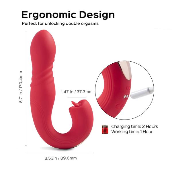 Joi App Controlled Thrusting Vibrator With Tongue - Red NN Shop Joi App Controlled Thrusting Vibrator With Tongue - Red NN Shop