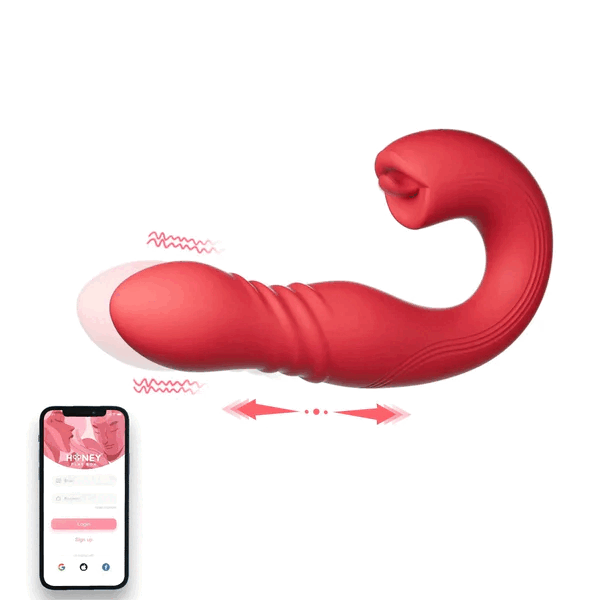 Joi App Controlled Thrusting Vibrator With Tongue - Red NN Shop Joi App Controlled Thrusting Vibrator With Tongue - Red NN Shop