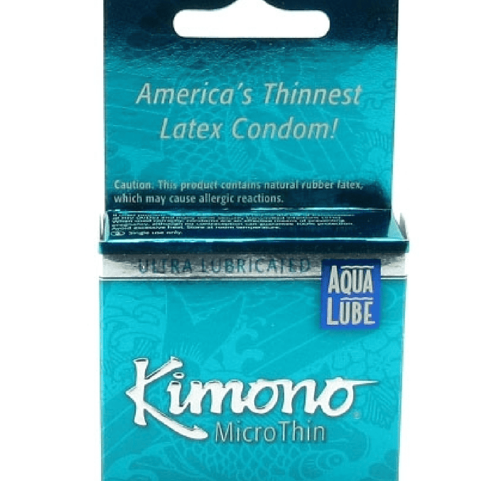 Kimono Condoms Kimono Micro Thin Condoms with Aqua Lube 3 pack