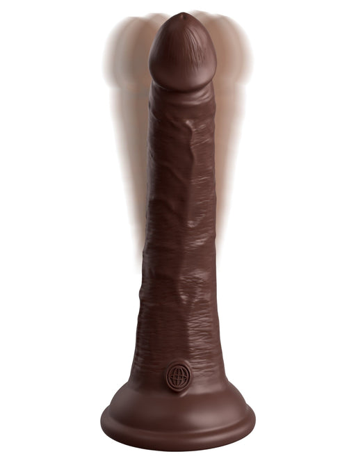 Pipedream Products Dildo King Cock Elite 7" Vibrating Silicone Dual Density Dildo - Chocolate