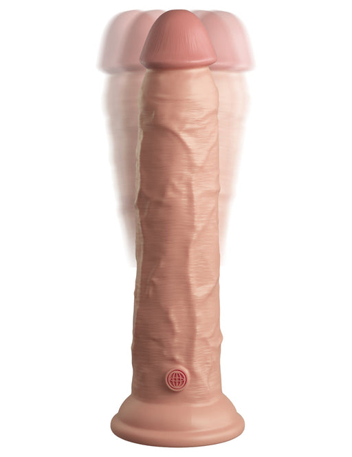 Pipedream Products Dildo King Cock Elite 9" Vibrating Silicone Dual Density Dildo with Remote  - Vanilla