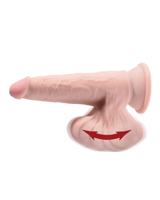 Pipedream Products Dildo King Cock Plus 6 Inch Dildo with Swinging Balls - Vanilla