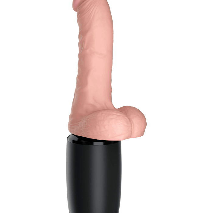 Pipedream Products Dildo King Cock Plus 6.5 Inch Thrusting Heating Cock with Balls - Vanilla