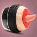The XR Brands Lady Licker Rotating Tongue Stimulator with Discreet Case is a handheld device with a black casing and realistic, premium silicone lips in a light skin tone. The bright red lips are open, revealing a tongue-like protrusion inside and it is USB rechargeable for convenience.