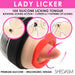 An image showcasing the Lady Licker Rotating Tongue Stimulator with Discreet Case, a sex toy from XR Brands, features a rotating silicone tongue with three speeds and seven licking patterns. Made from premium silicone, its ergonomic design ensures optimal oral stimulation and pleasure. Plus, it's waterproof for versatile enjoyment.
