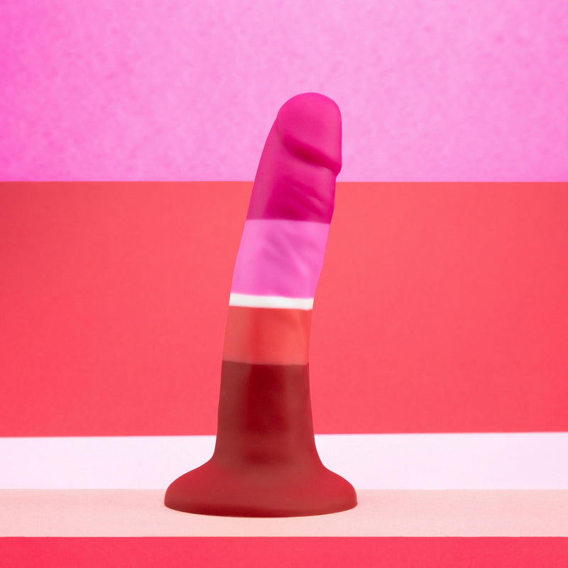 Lesbian Pride 5.5 Inch Silicone Suction Cup Dildo