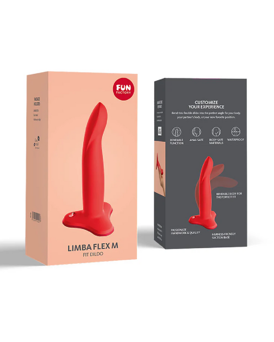 Fun Factory Limba Flex Medium Silicone Dildo - Coral