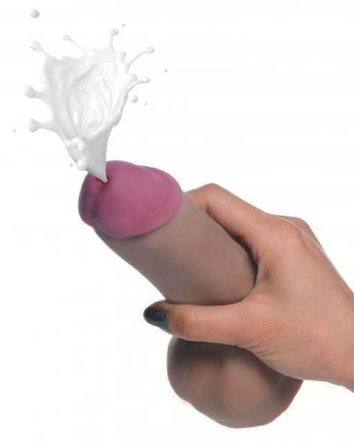 XR Brands Dildo Loadz Squirting 7 Inch Dildo w/ Reservoir in Balls - Chocolate