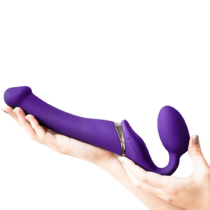 Lovely Planet Vibrating Strapless Strap-on Purple- Medium