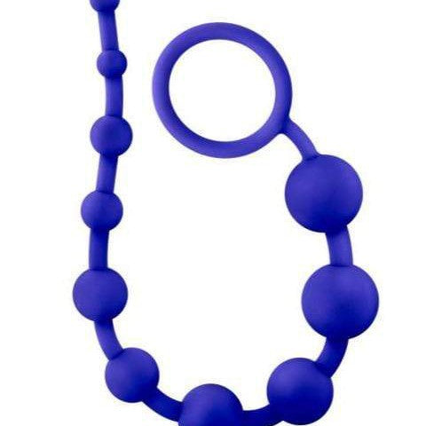 Blush Novelties Anal Beads Luxe Silicone 10 Anal Beads - Indigo