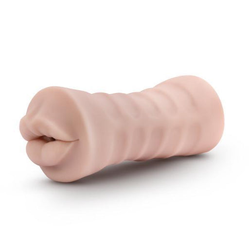 Blush Novelties Masturbator M For Men Angie Vibrating Mouth Stroker - Vanilla