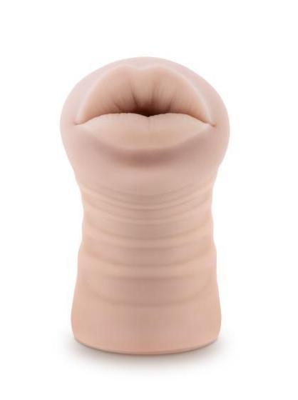 Blush Novelties Masturbator M For Men Angie Vibrating Mouth Stroker - Vanilla