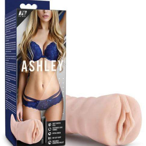 Blush Novelties Masturbator M For Men Ashley Vibrating Masturbator - Vanilla