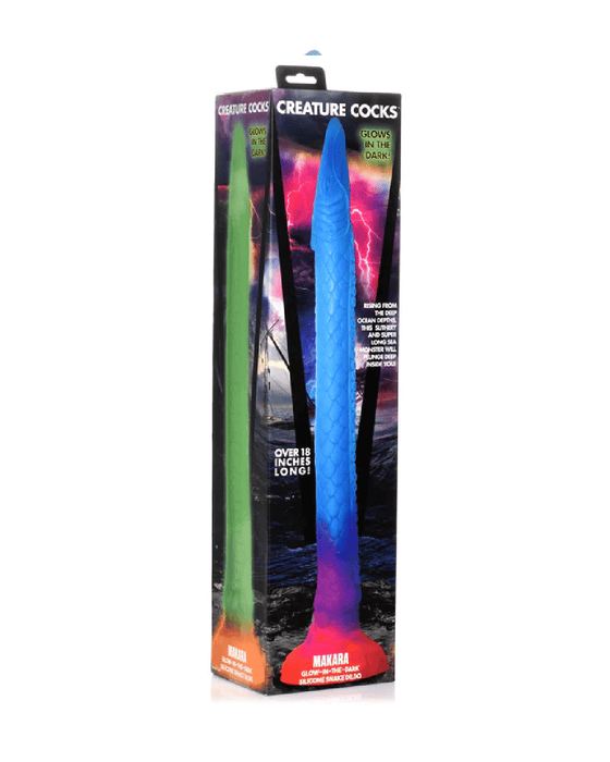 XR Brands Dildo Makara Glow-In-The-Dark Silicone Snake Fantasy Dildo