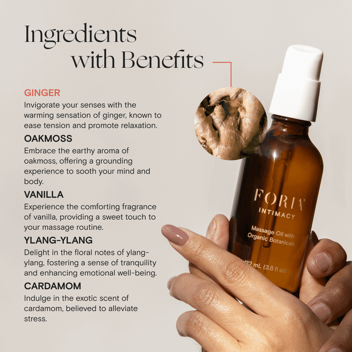 FORIA Intimacy Massage Oil with Organic Botanicals 116ml / 3.9oz