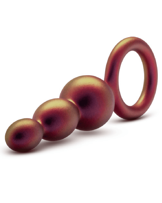 Blush Anal Toy Matrix Soft Silicone Beaded Anal Beads with Finger Loop