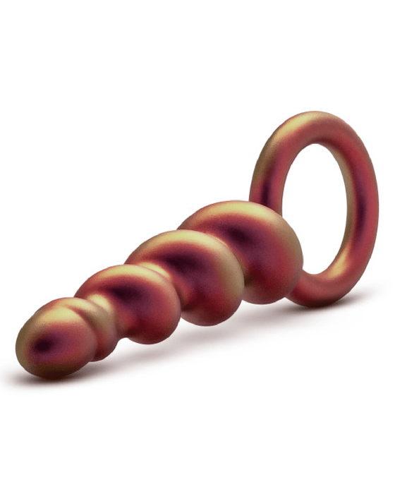 Blush Anal Toy Matrix Soft Silicone Spiral Anal Beads with Finger Loop