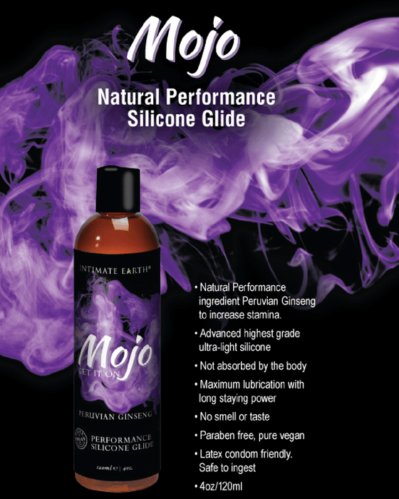 Intimate Earth Lubricant Mojo Silicone Performance Glide with Peruvian Ginseng 4 oz