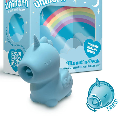 Mount n Peak Unicorn Shaped Flickering Tongue Clitoral Vibrator - Blue