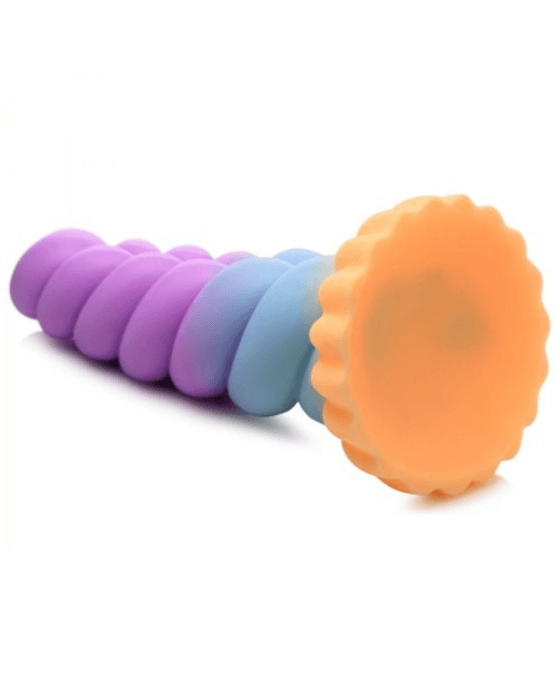 XR Brands Dildo Mystique Thick 8 Inch Silicone Unicorn Dildo