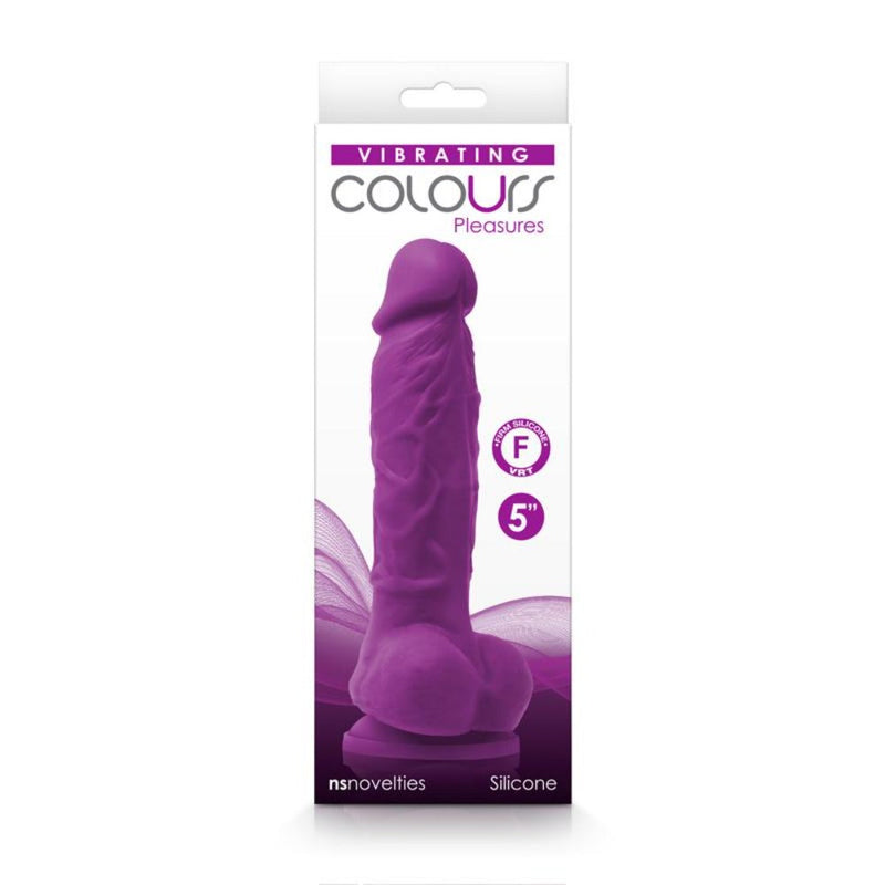Colours Pleasures 5 Inch Rechargeable Vibrating Dildo - Purple