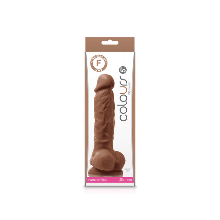 Colours Dual Density 5 Inch Silicone Dildo - Milk Chocolate