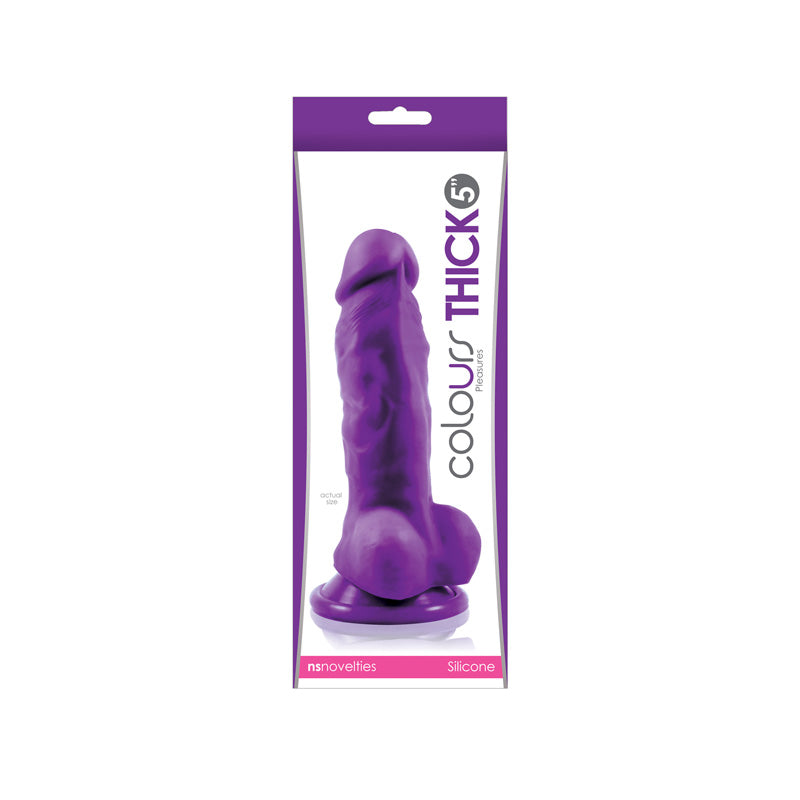 Colours Pleasures 5 Inch Thick Silicone Dildo - Purple