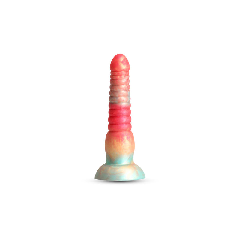 Colours Stacked 6 Inch Silicone Dildo - Red & Gold