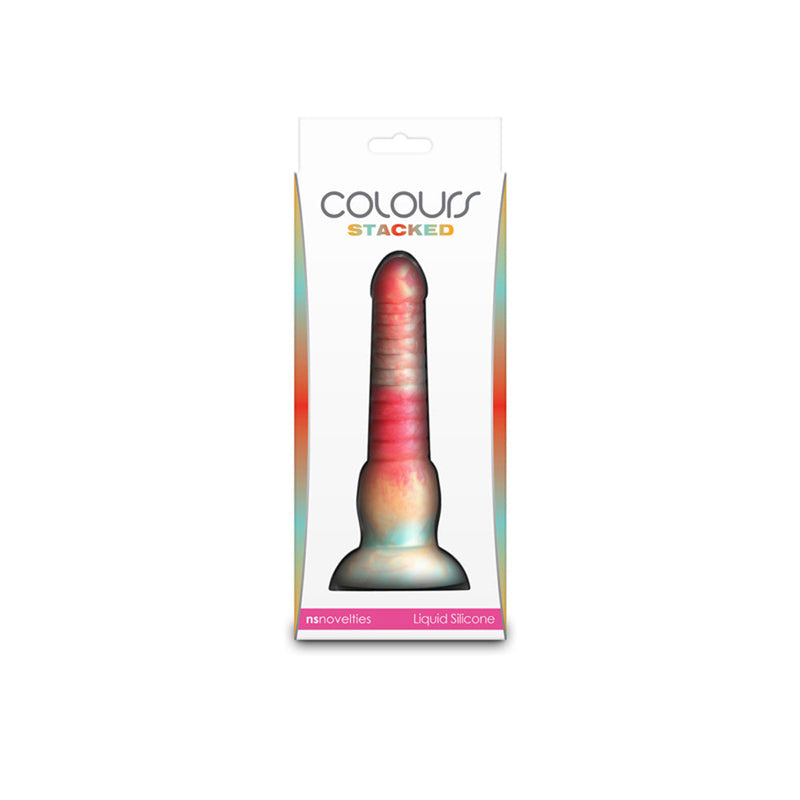 Colours Stacked 6 Inch Silicone Dildo - Red & Gold