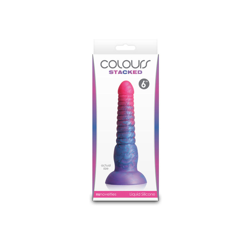 Colours Stacked 6 Inch Silicone Dildo - Pink & Blue
