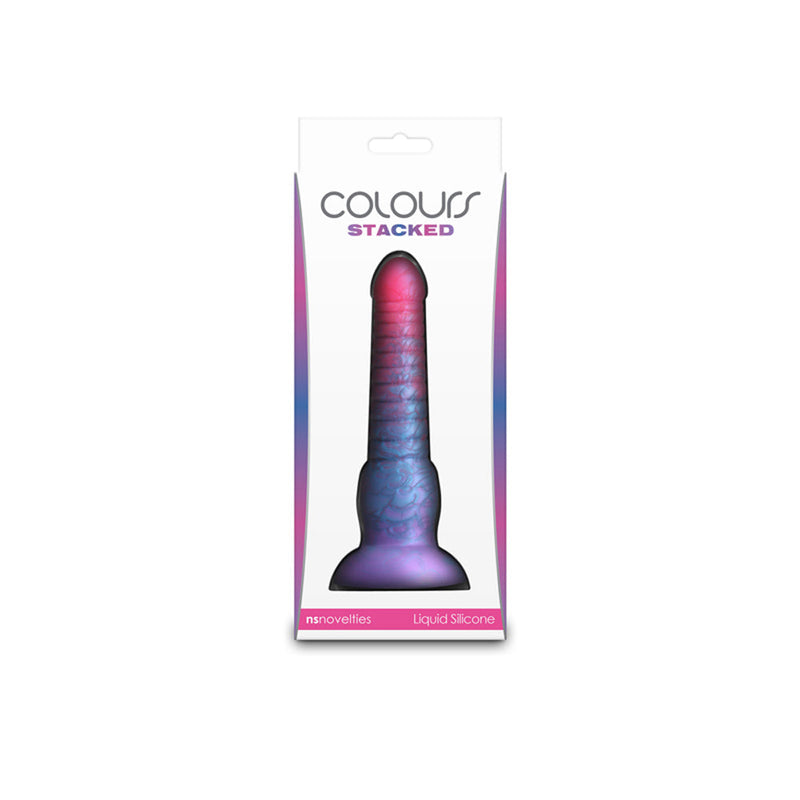 Colours Stacked 6 Inch Silicone Dildo - Pink & Blue
