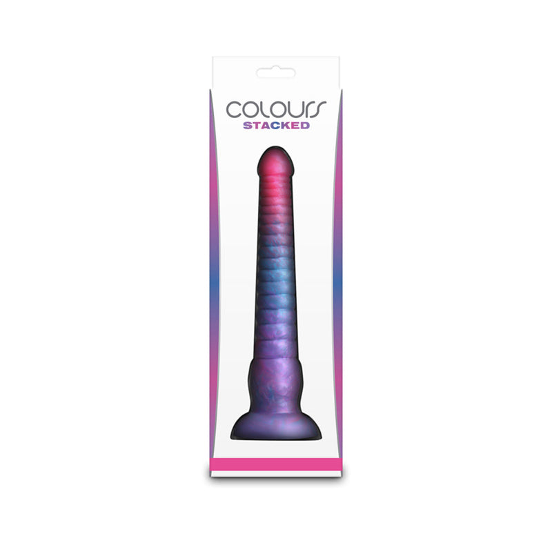 Colours Stacked 9 Inch Silicone Dildo - Pink & Blue