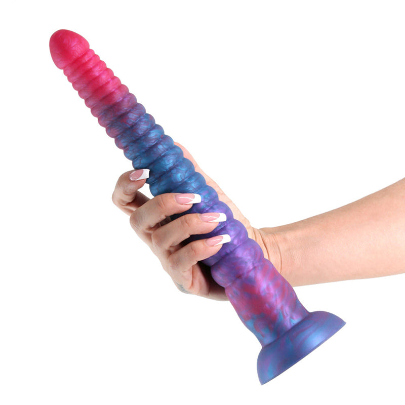 Colours Stacked 12 Inch Silicone Dildo - Pink & Blue