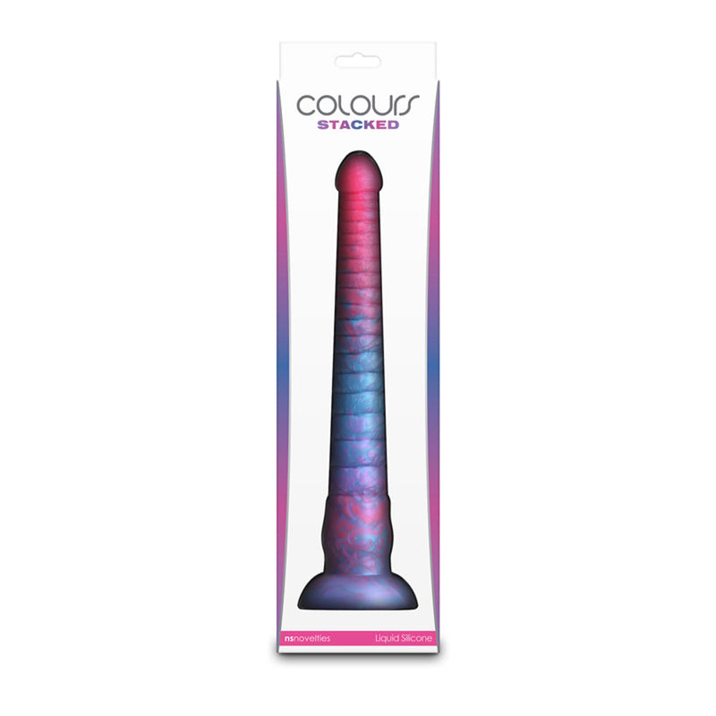 Colours Stacked 12 Inch Silicone Dildo - Pink & Blue