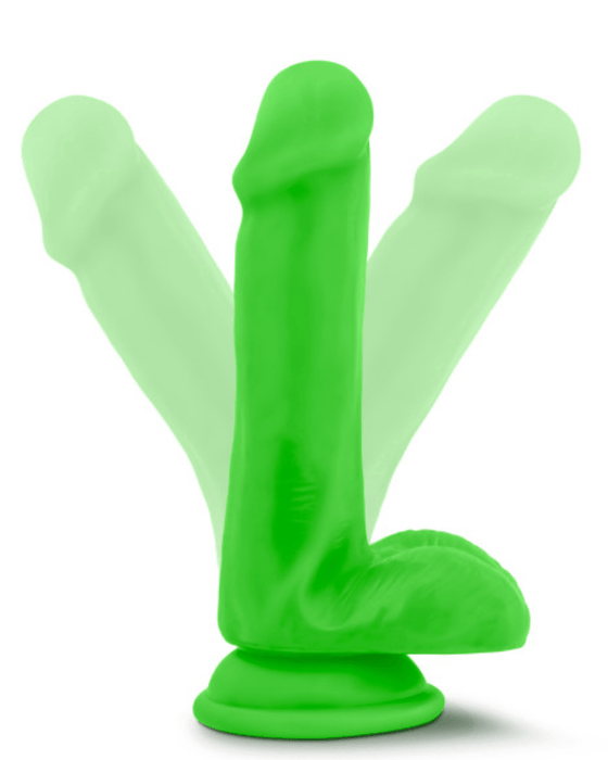 Blush Novelties Dildo Neo 6 Inch Dual Density Dildo with Balls - Neon Green