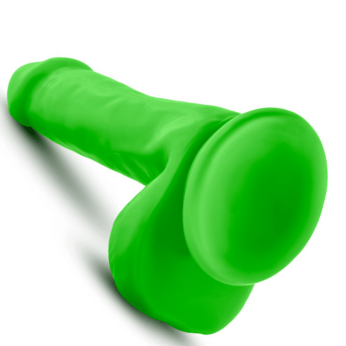 Blush Novelties Dildo Neo 6 Inch Dual Density Dildo with Balls - Neon Green