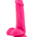 Blush Novelties Dildo Neo 6 Inch Dual Density Dildo with Balls - Neon Pink