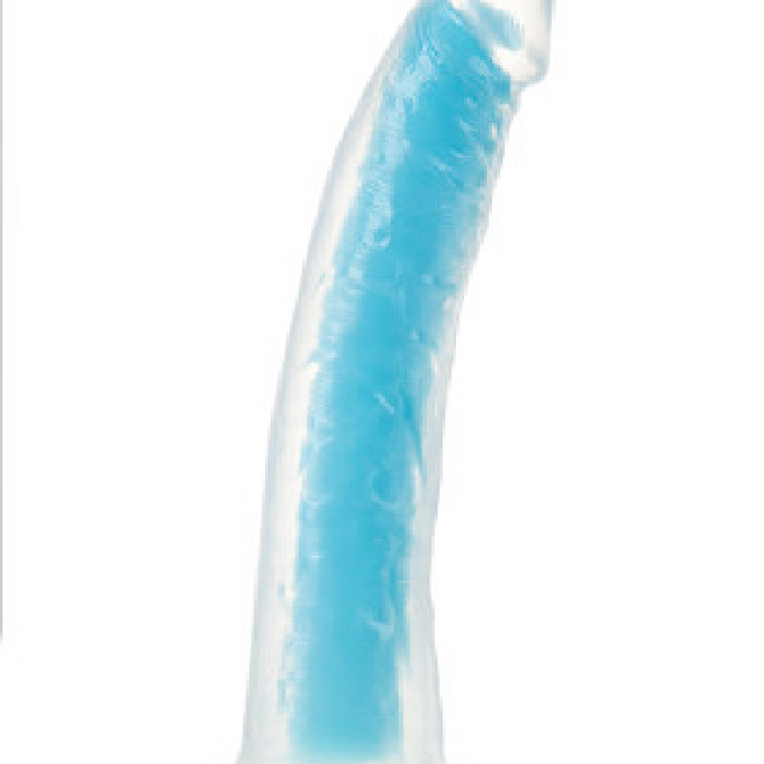 Blush Novelties Dildo Neo Elite Glow in the Dark 7.5 Inch Silicone Dildo - Blue