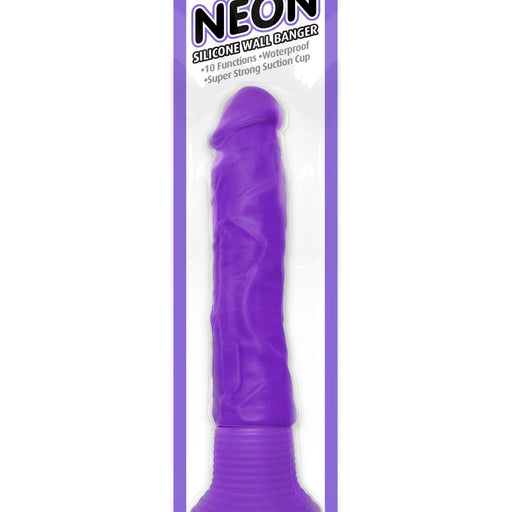 Pipedream Products Vibrator Neon Silicone Wall Banger 7 Inch Vibrating Dildo - Purple