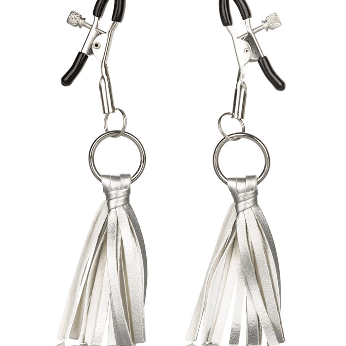 CalExotics Nipple Toy Nipple Play Playful Tassels Nipple Clamps - Silver