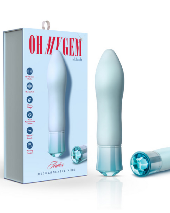 Blush Vibrator Oh My Gem Ardor Aquamarine Warming Vibrator