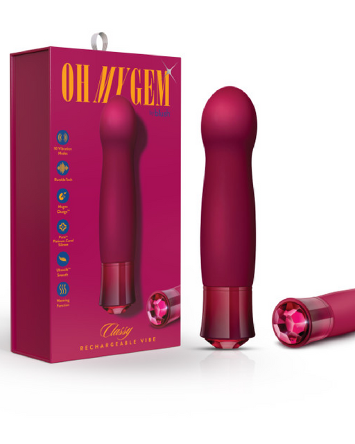 Blush Vibrator Oh My Gem Classy Garnet Warming Vibrator