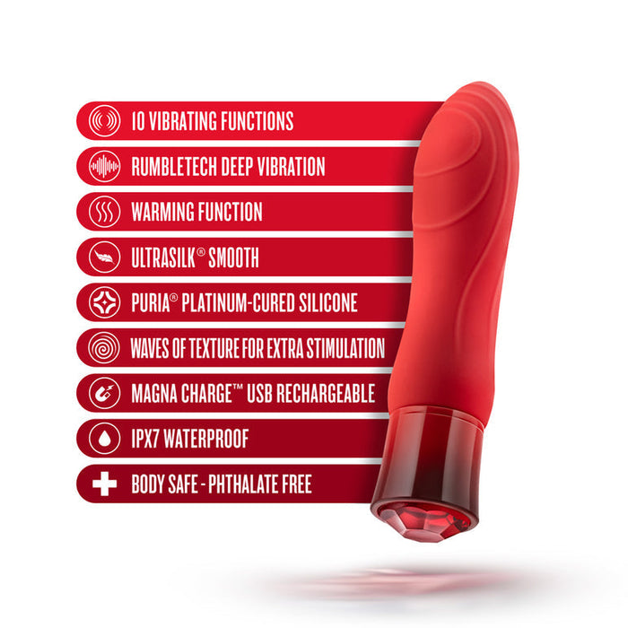 Oh My Gem Desire Warming Tapered Explorer Vibrator - Ruby Red