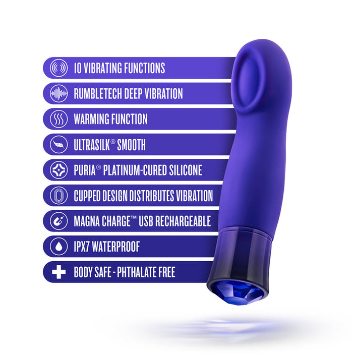 Oh My Gem Mystery Warming Clit Hugging Vibrator - Sapphire Blue