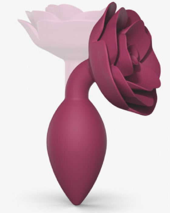 Lovely Planet Anal Plug Open Roses Medium Silicone Anal Plug - Plum