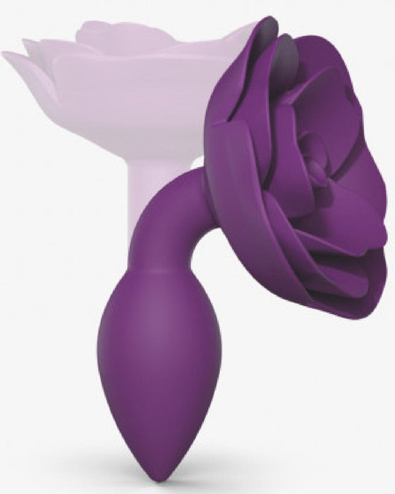 Lovely Planet Anal Plug Open Roses Small Silicone Anal Plug - Purple