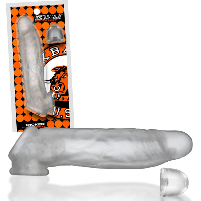 Oxballs Dicker 7.5 Inch Cock Sheath - Clear Ice