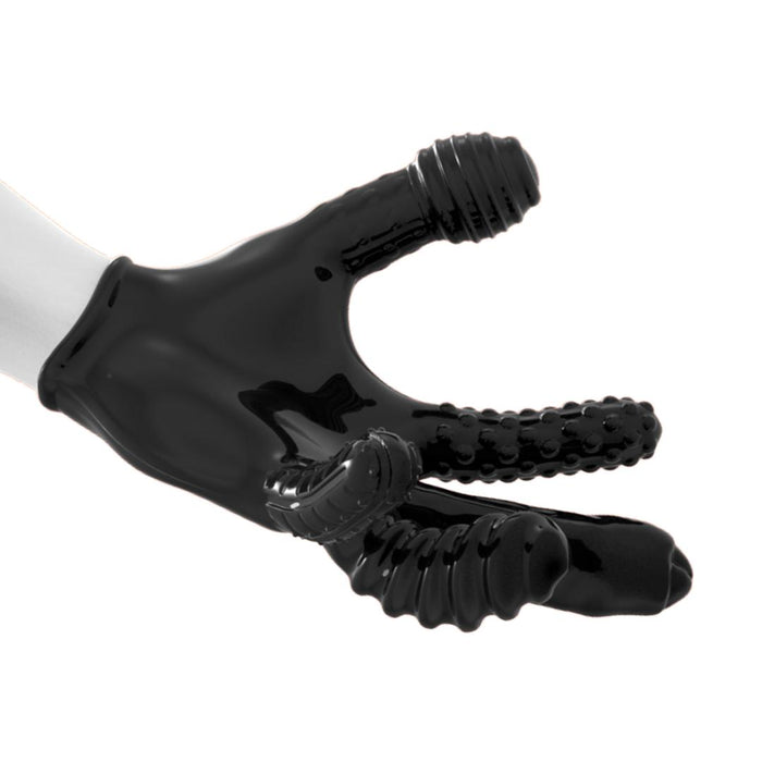 Oxballs Finger Fuck Textured Black Fingering Glove