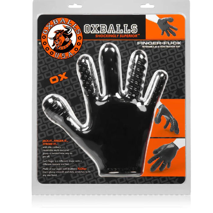 Oxballs Finger Fuck Textured Black Fingering Glove