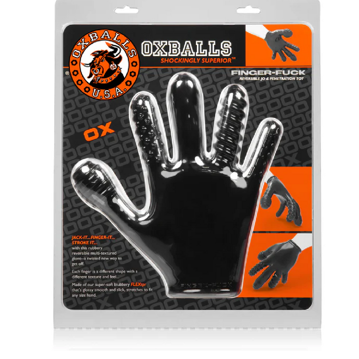 Oxballs Finger Fuck Textured Black Fingering Glove